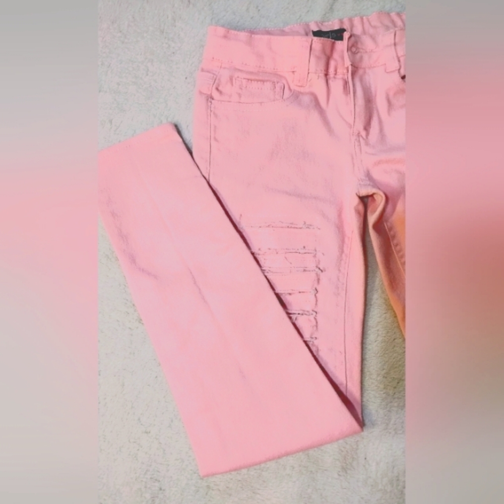 Pink Distressed Jeans